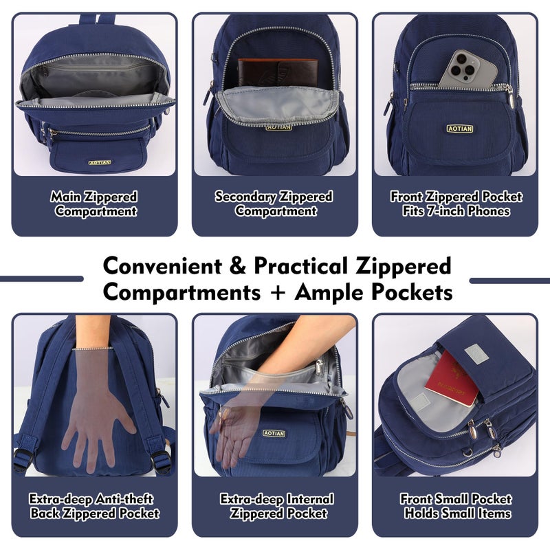 AOTIAN Mini Nylon Women Backpacks Casual Lightweight Small Daypack for Girls - Image 4